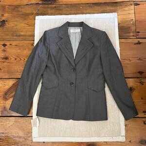 Tahari Arthur S. Levine Petite Gray Blazer Jacket 10P Pinstripe Lined